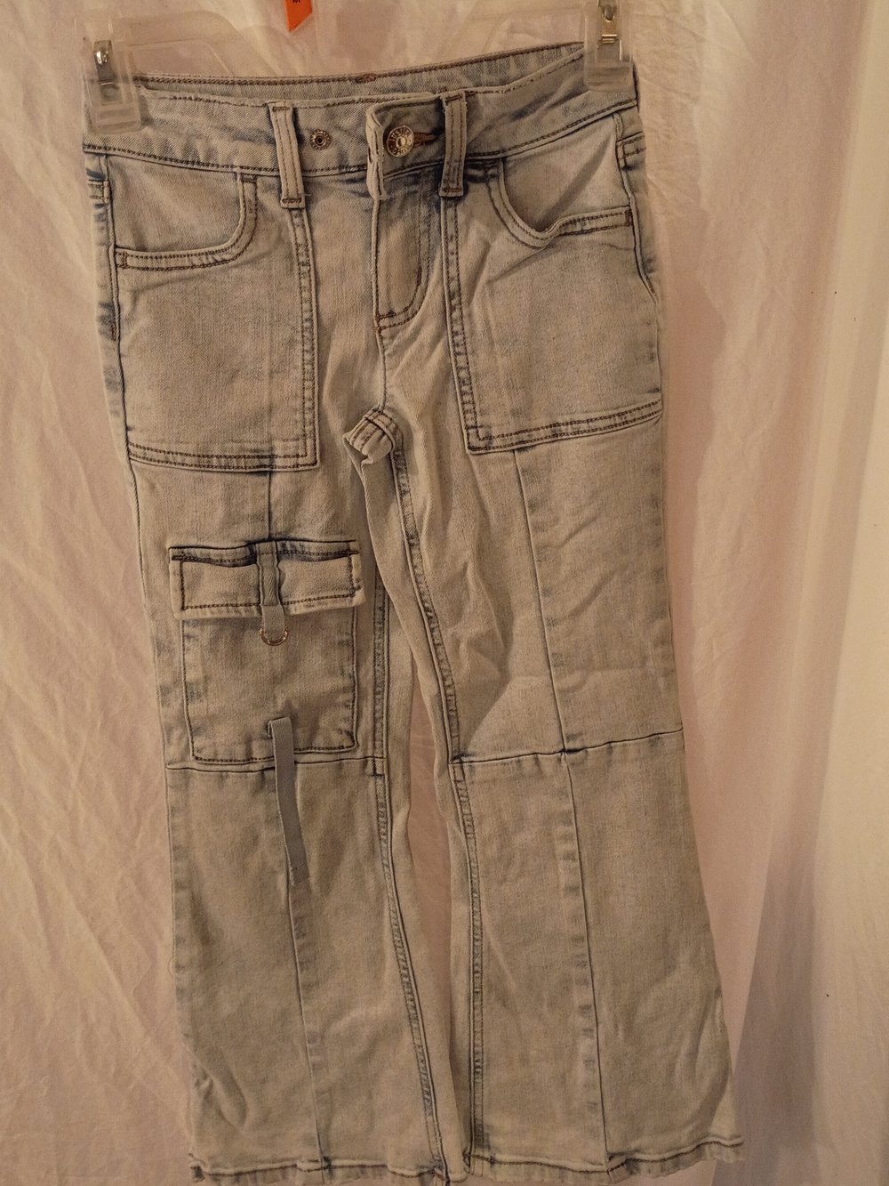 Justice Girls Size 7 Cargo Flare Jeans